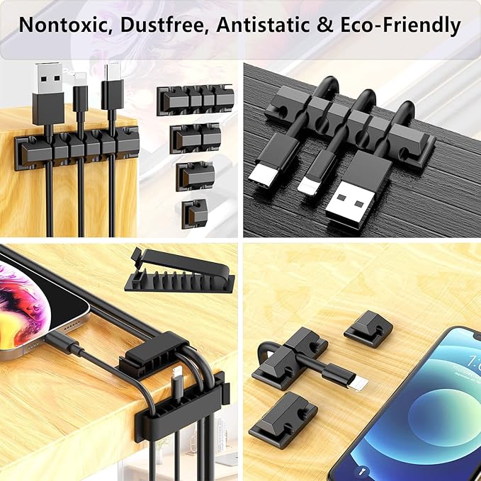 ELII 327 PCS Cable Management Kit 4 Cable Cable Sleeves, 65 Cable Clips - Image 2