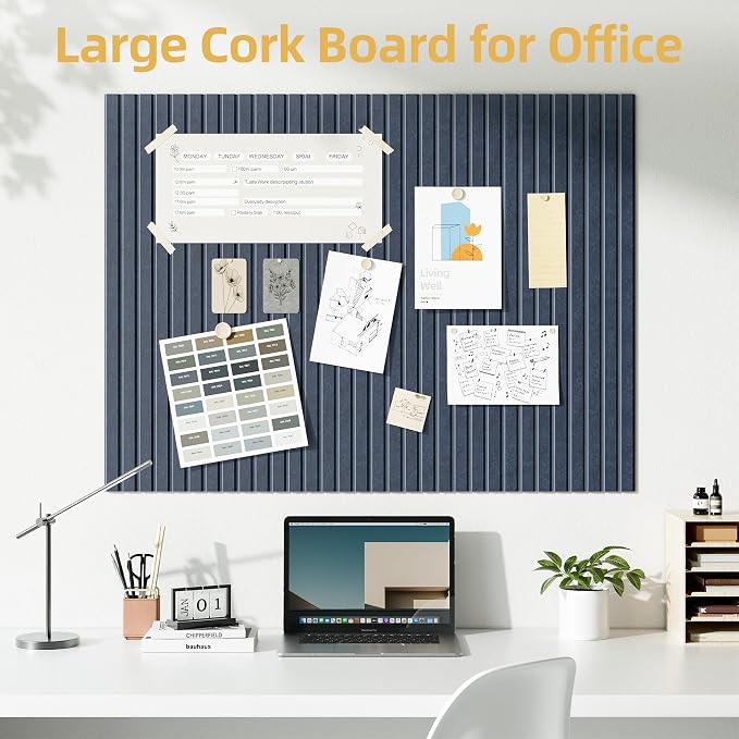 Large Cork Board for Wall 36" x 48" Blue Bulletin Board - Image 2