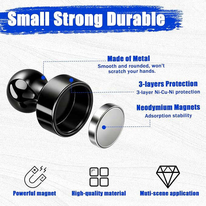 65Pcs Black Magnetic Push Pins, Fridge Magnets - Image 3