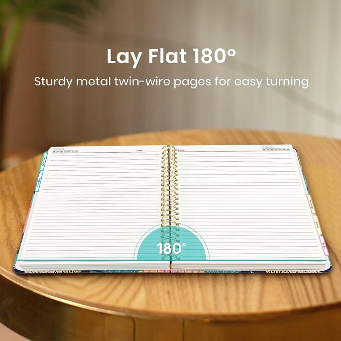 Large Lined Spiral Journal for Women Cute Hardcover 5 Subject Notebook for Work - Image 5