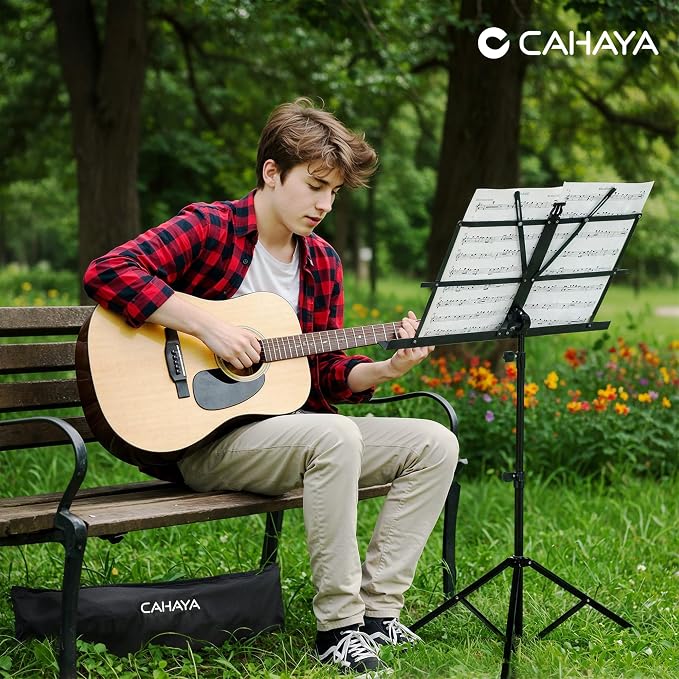 CAHAYA Portable Sheet Music Stand: Dual Use Desktop Book Holder Folding - Image 7