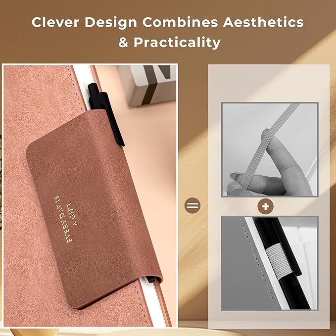 Leather Journal for Men 320 Pages B5 Large Journaling Notebooks with 100 GSM Thick Paper Journals for Writing Notebook for Men & Women with Buckle Closure Work Diary, 7.28" x 10.23", Pink-DeskLoop Office