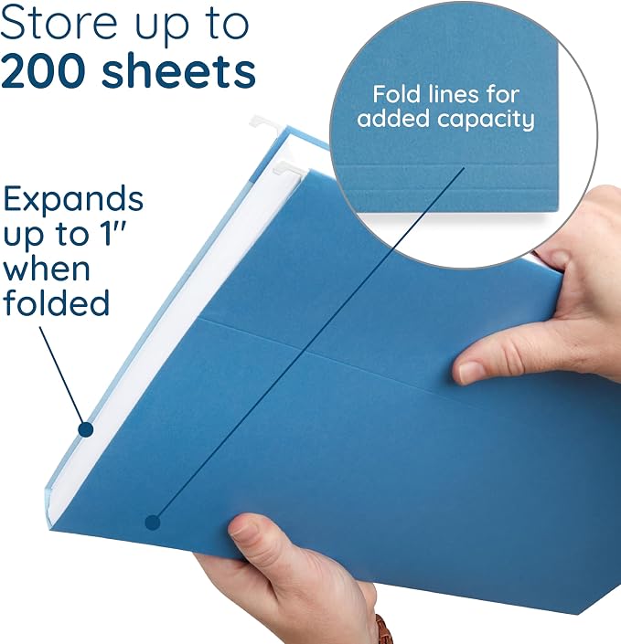 50 Legal Hanging File Folders, 50 Reinforced Hang Folders, Designed - Image 4