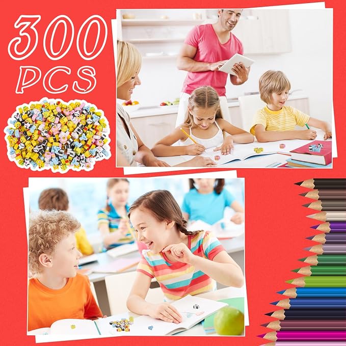 FOIMAS 300pcs Mini Animal Erasers - Image 4