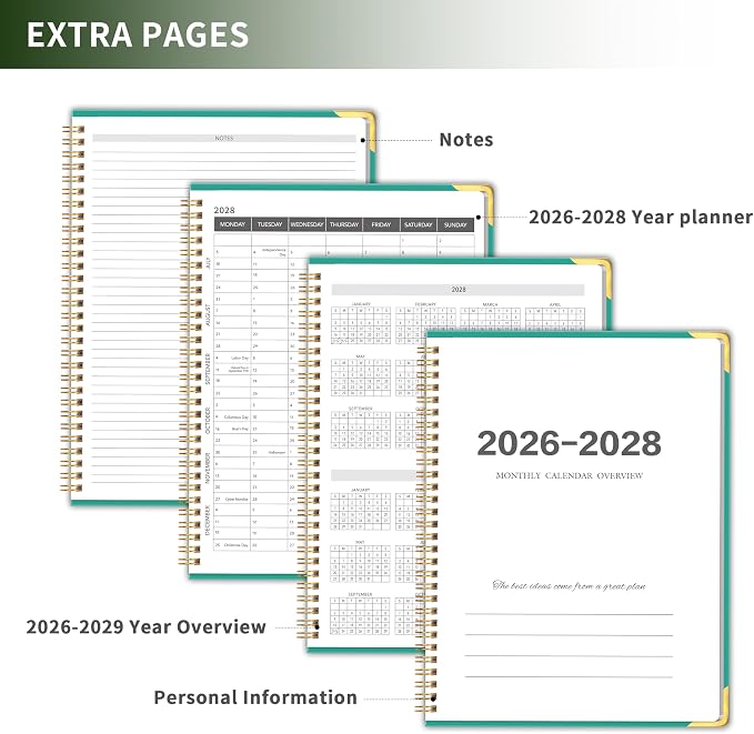 Monthly Planner 2026-2028, Hardcover 3 year calendar 2026-2027-2028 Calendar - Image 5