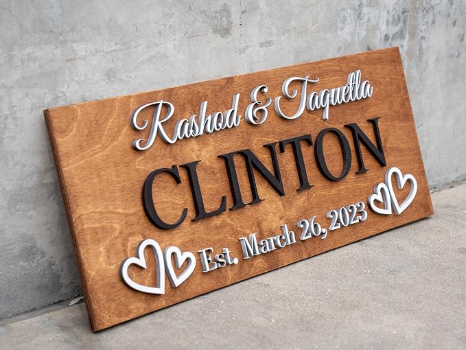 Custom Family Name Sign | Personalized Wooden Wedding Gift | Rustic Last Name - Image 7
