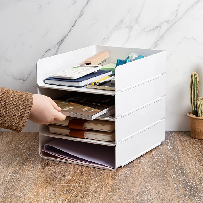 Tiawudi Desk Organizer, Office Organization and Storage, Plastic Letter Tray - Image 7