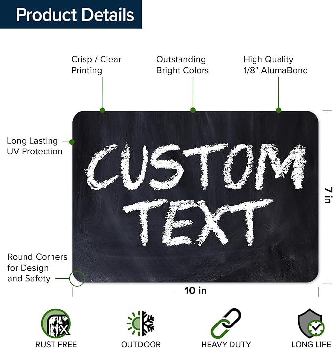 Custom Sign, Custom Street Sign, 11 Font Colors, 13 Font Styles, 4 Hole Options - Image 6