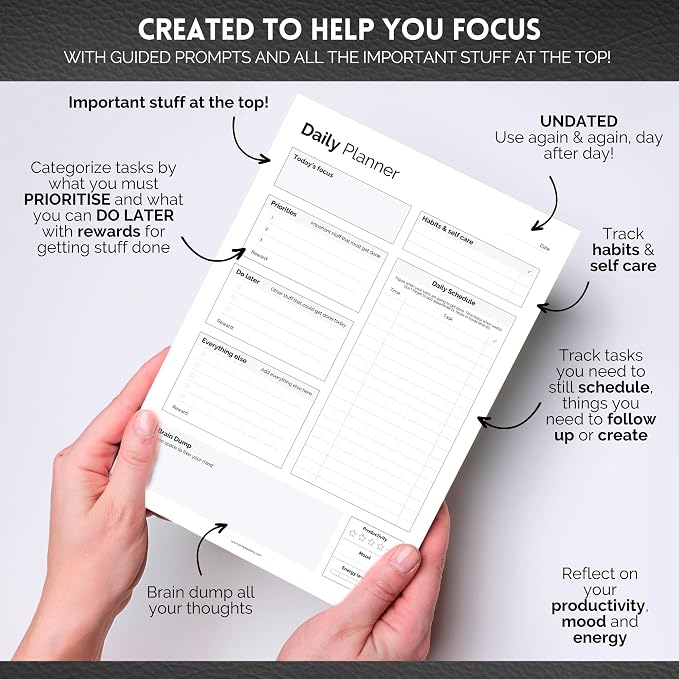 ADHD Daily Planner Notepad for Neurodivergent Adults - Image 4