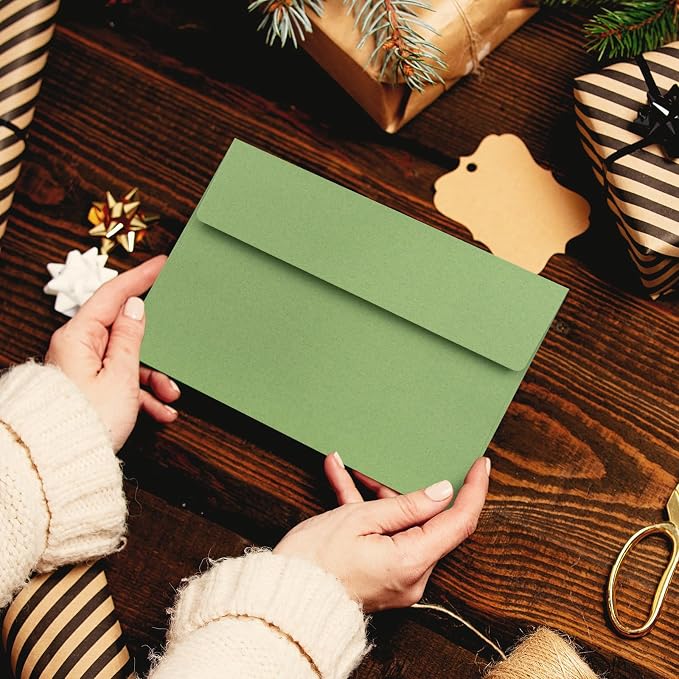 A9 Envelopes Sage Green 5.75x8.75 Invitation Envelopes Self Seal Pack of 50 - Image 6