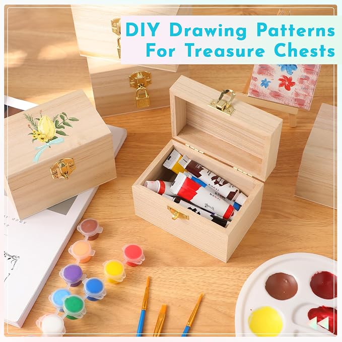 CroBlissful 12 Set 24 Pcs Unfinished Wooden Box - Image 3