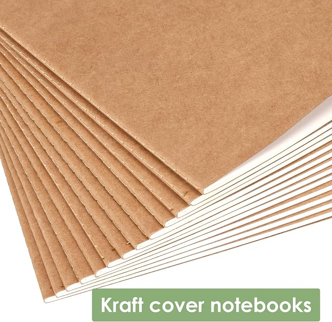 LABUK 48 Pack Lined Kraft Notebooks, A5 Journals Bulk, 8.3x5.5 Notebook Bulk - Image 3
