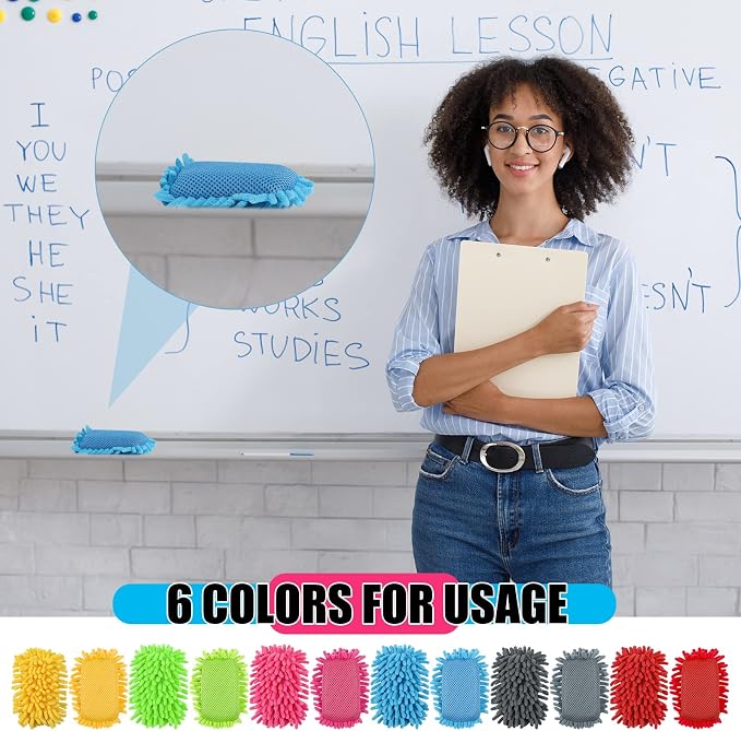 Jspupifip 12 Pcs Microfiber Shag Eraser Whiteboard, Magnetic Dry Erase Eraser - Image 6