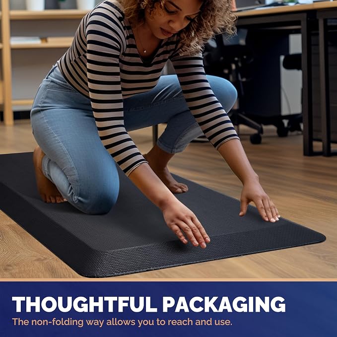 FEATOL Anti Fatigue Mat for Standing, 9/10 Extra Thick Ergonomic Standing Desk - Image 6