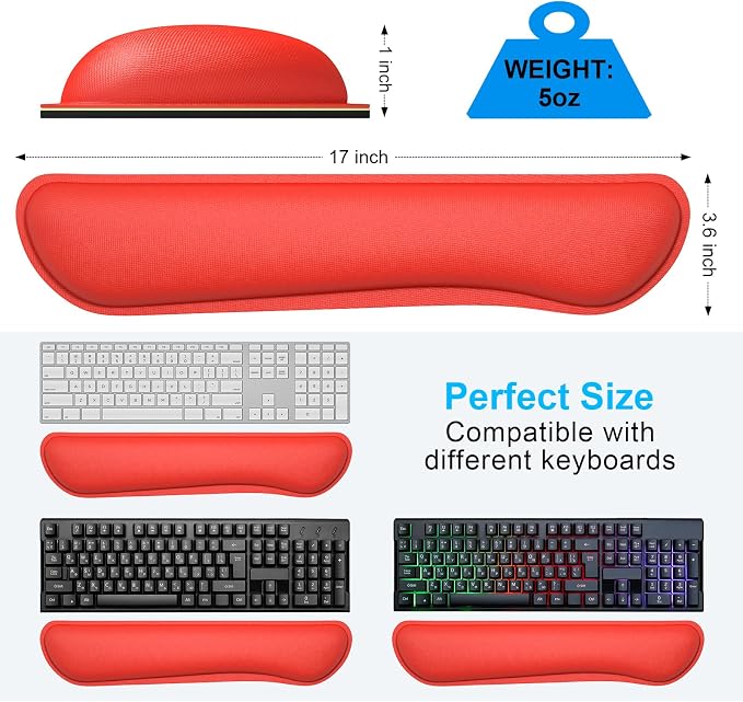 Dapesuom Enlarge Keyboard Wrist Rest, Cute Memory Foam Keyboard Wrist Cushion - Image 6