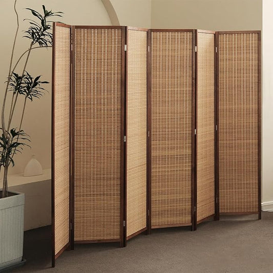 Furnnylane 6 Panel Bamboo Room Divider and Folding Panel Screen, Bamboo Panel by Furnnylane