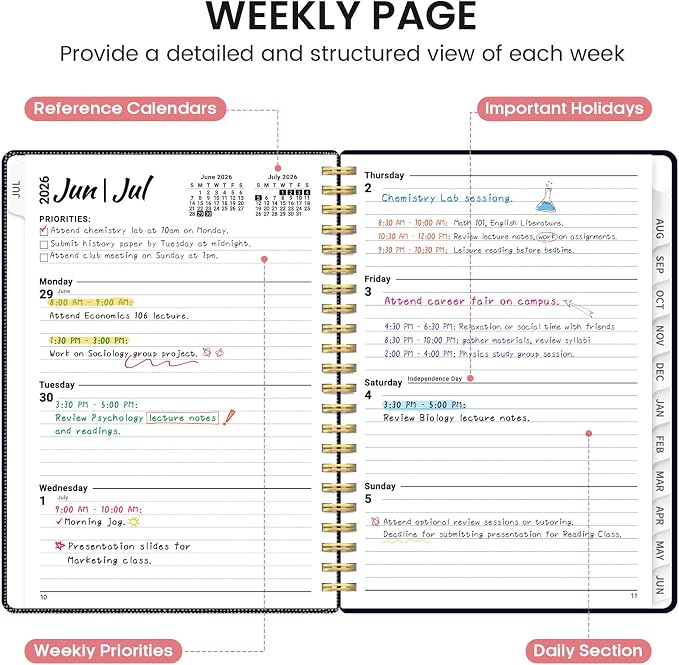 Planner 2026-2027, Academic Monthly and Weekly Calendar Planner - Image 3