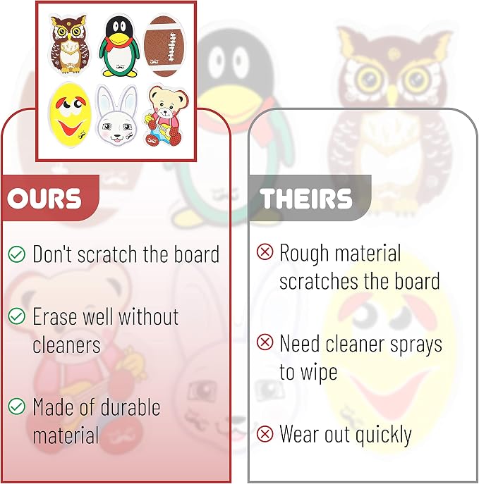 Mr. Pen- Magnetic Dry Erase Erasers, 6 Pack, 6 Cute Designs | Cute Magnetic - Image 6