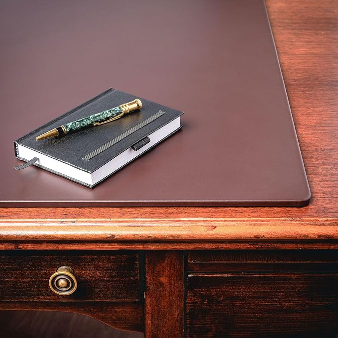 Dacasso 20" x 16" Brown Leatherette Luxury Conference Pad - Image 6