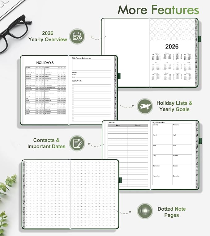 2026 Weekly & Monthly Planner, 12 Months Hardcover Planner from January 2026 - Image 6