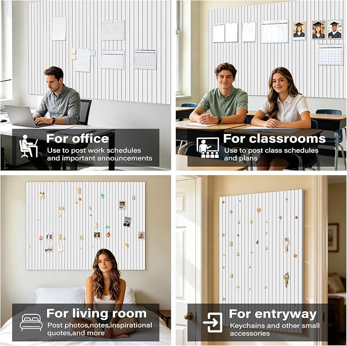 Large Felt Bulletin Board，47.2" x 35.4" 12 Pack Cork Board Alternative - Image 6
