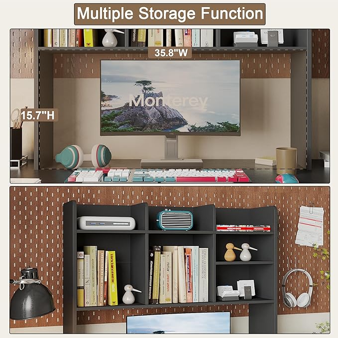 ChooChoo Desktop Bookshelf, Wood Desk Hutch Organizer - Image 5