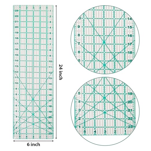 MANUFORE Quilting Ruler 6” x 24” Sewing Acrylic Ruler Anti-Slip Ruler DIY - Image 3