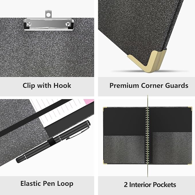 Clipboard Folio with Storage Clipboards Padfolio Notebook - Image 3
