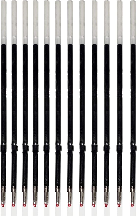 Pack of 12 Gel Ink Refill for Retractable Pens, Fine Tip Point 0.5mm, Fits by Lenden