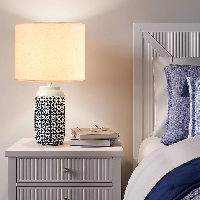 Oatmeal linen Textured Lamp Shades Set of 2 Medium Drum Lampshade 14``Top x - Image 7