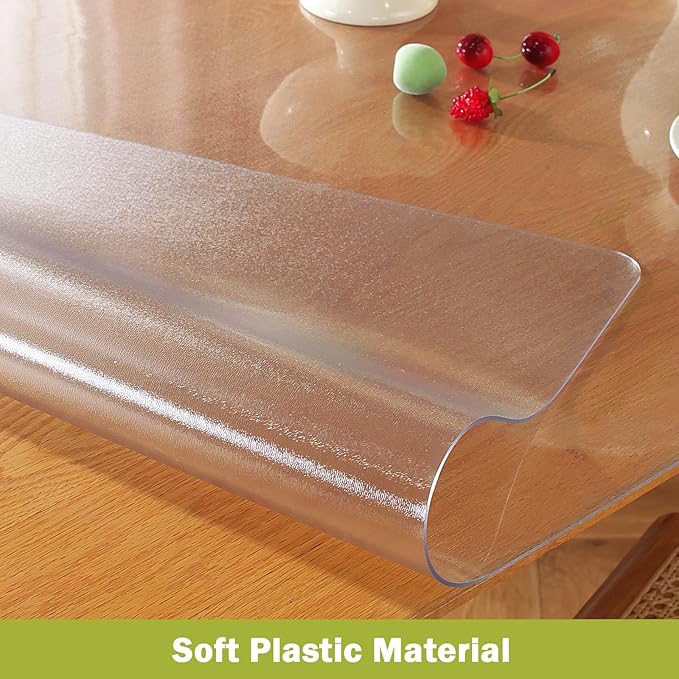 OstepDecor Frosted Clear Table Cover Protector 20 x 40 Inch, 1.5mm Thick - Image 2