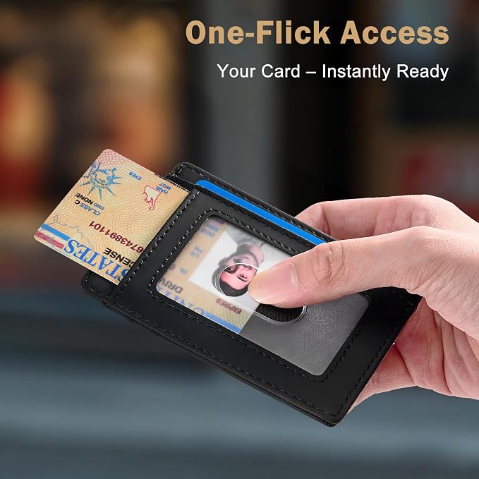 Travelambo Slim Wallet Front Pocket Minimalist Leather RFID Blocking Medium Size - Image 8