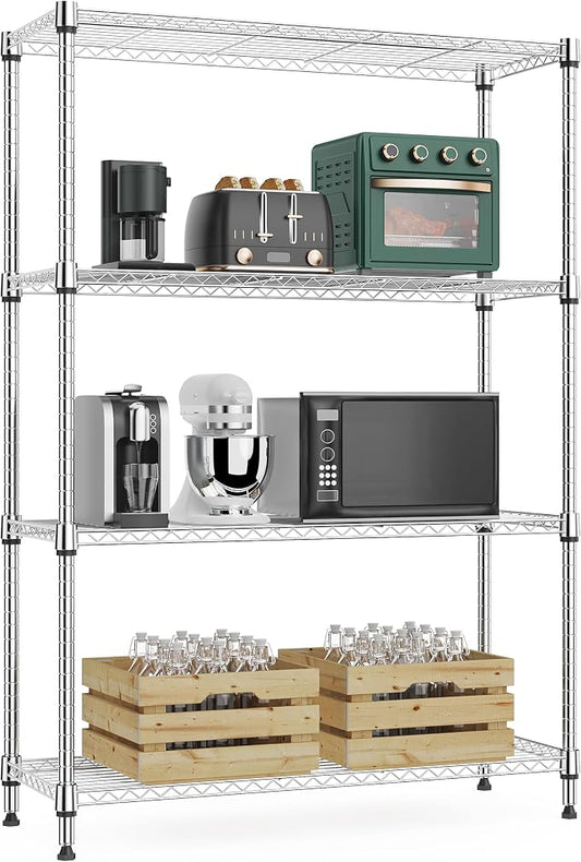 M MZG 1000 lbs 4Tier Shelf Metal Storage Shelves Wire Rack Closet Organizers by MEIGAOPLASTICANDMETALHKCOLIMITED