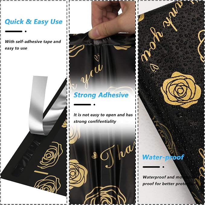 Thank You Poly Mailer 14.5x19 Inch 50 Pcs, Waterproof and Tear-Resistant - Image 3
