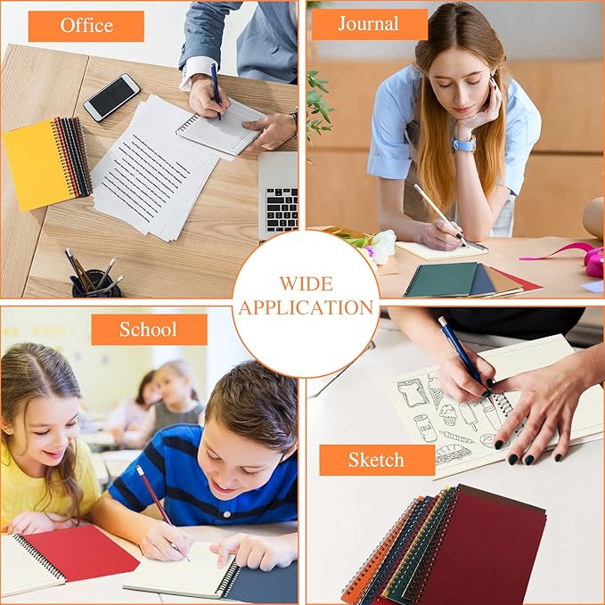 Yahenda Spiral Notebook College Ruled Journals Notebooks Lined 8.3 x 5.5 Inch Note Books Bulk A5 Writing Notebooks Thick Paper Notebook for Office Business School Supplies (Rich Colors,108 Pcs)-DeskLoop Office