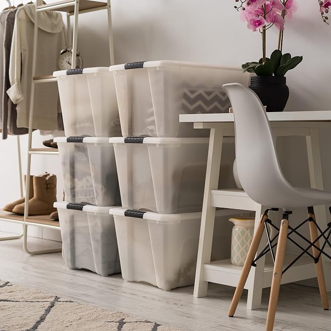IRIS USA 54 Quart Stackable Plastic Storage Bins - Image 6
