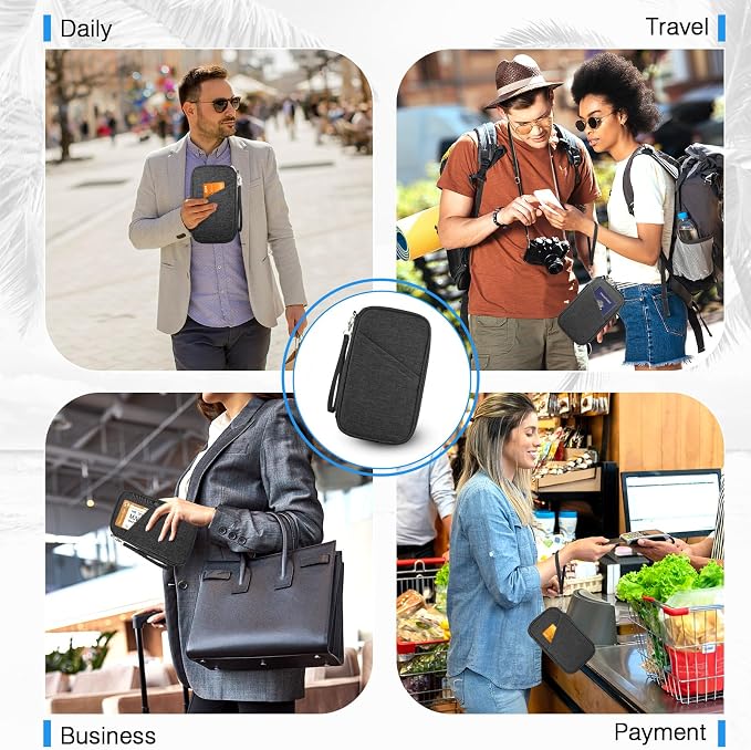 Passport Holder Family RFID Travel Document Organizer - Image 6