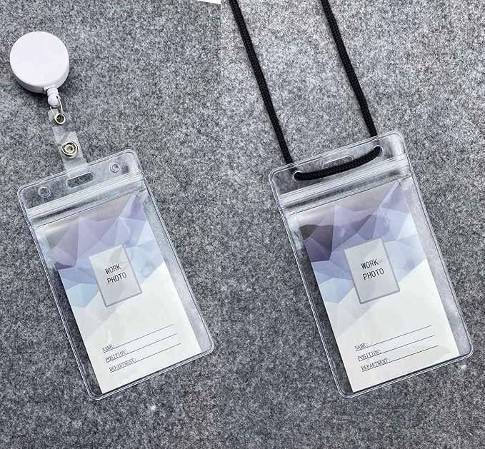 Vertical ID Badge Holders Sealable Waterproof Clear Plastic Holder, Fits - Image 5