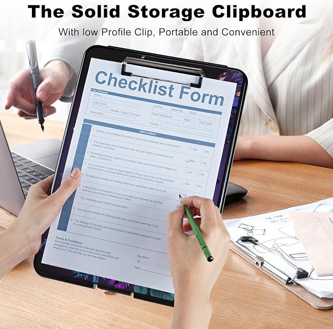 Plastic Storage Clipboard with Low Profile Clip, Heavy Duty Foldable, Coaches - Image 4