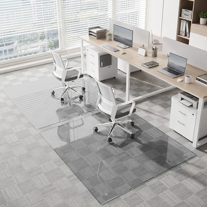Tempered Glass Office Chair Mat, Scratch Resistant, Rounded Corners & Polished - Image 8