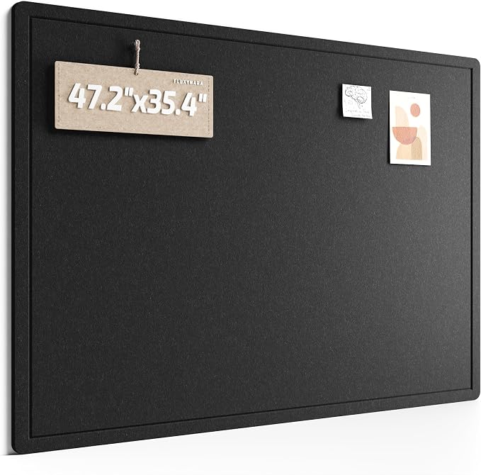 Fluxynara Large Bulletin Board, 47.2" x 35.4" Cork Board Alternative by FLUXYNARA