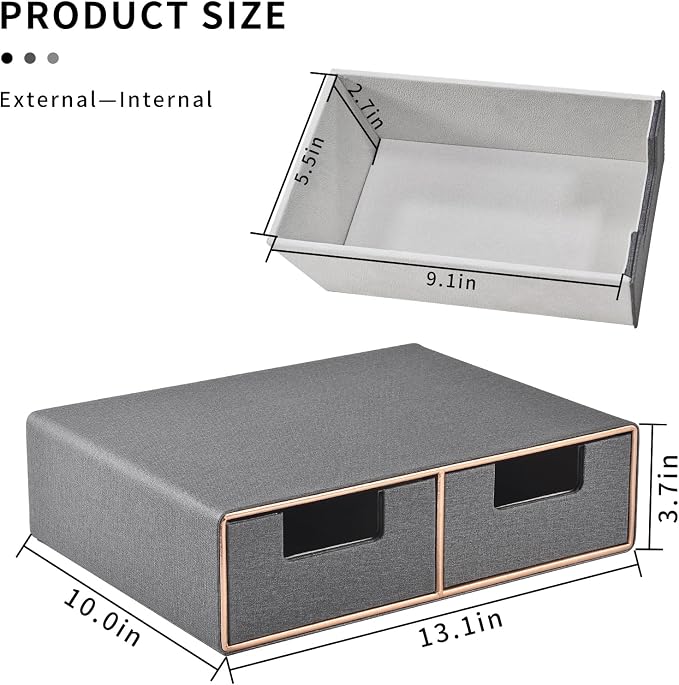 Linen Leather Desk Organizer - Image 3