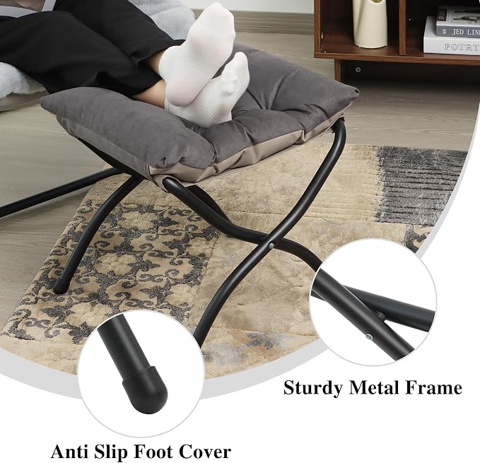 15" Folding Ottoman, Foldable Footrest Stool, Portable Small Foot Stool - Image 6