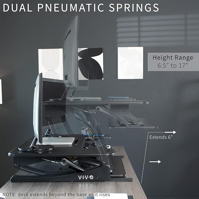 VIVO 48 inch Height Adjustable Large Stand Up Desk Converter, V Series - Image 5