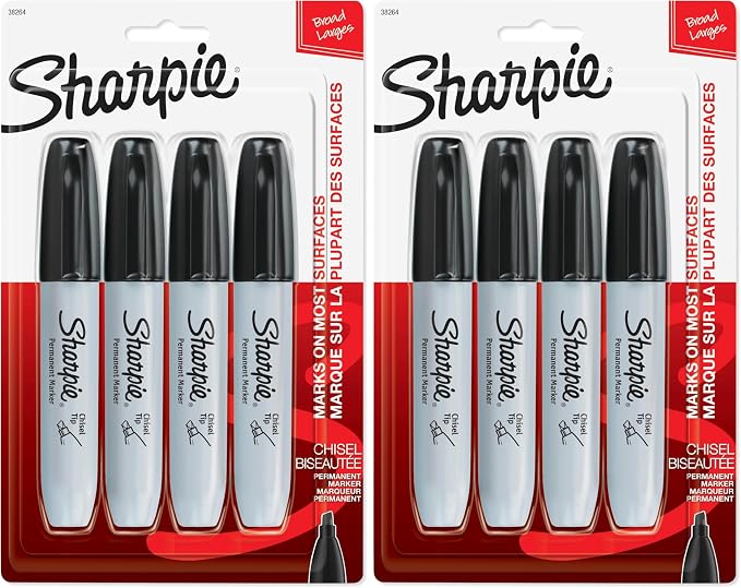 SHARPIE Permanent Markers, Chisel Tip, Marks on Paper, and More by Unknown