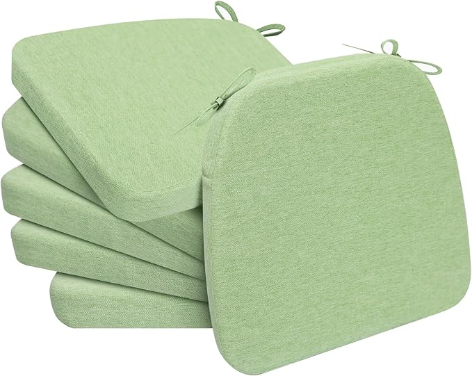 AAAAAcessories D-Shaped Chair Cushions, Machine-Washable Cover, Pear Green by AAAAAcessories