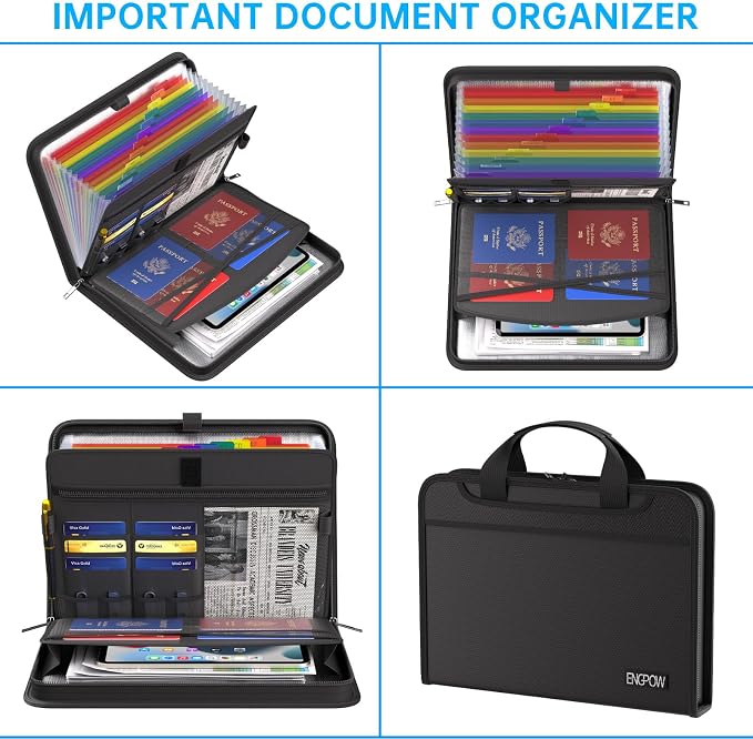 ENGPOW Accordion File Organizer, Fireproof 5200°F Expanding File Folder - Image 7