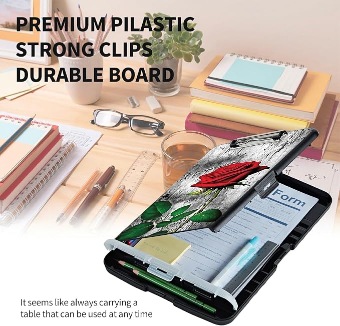 Clipboard with Storage High Capacity Plastic Nursing Clipboards with Pen Holder - Image 6
