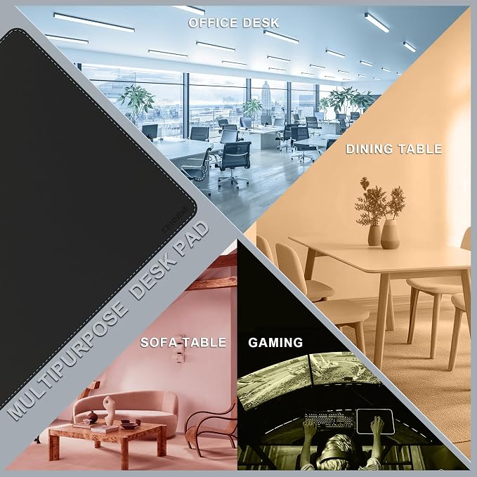 CENNBIE 35.5" x 23.6" Leather Desk Mat, Non-Slip Waterproof Extra Wide Desk Pad - Image 7