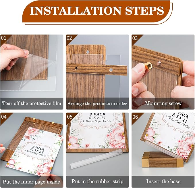 LIANHELILAI 3 Pack 8.5"x11" Acrylic Sign Holder - Image 8